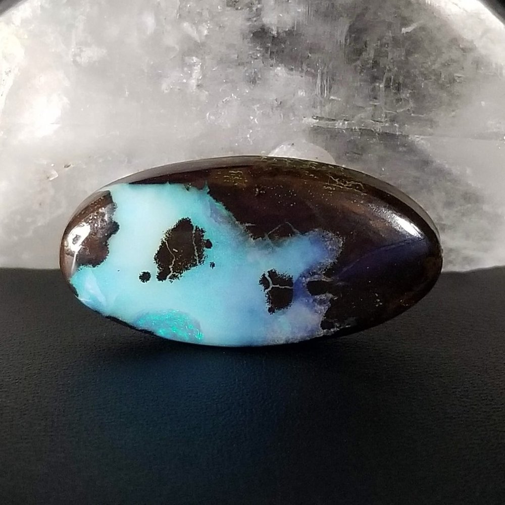 ***SOLD***Australian Boulder Opal Cab * 29.50 x 14.63 x 5.67mm - Picture 10 of 12